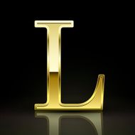 3d elegant golden letter L