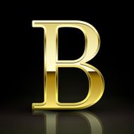 3d elegant golden letter B