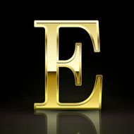 3d elegant golden letter E