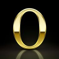 3d elegant golden letter O