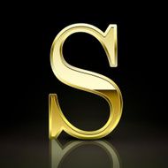 3d elegant golden letter S