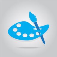 paintbrush and palette symbol illustration