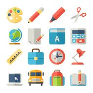 School and Education Flat Icons for Web Mobile App N2