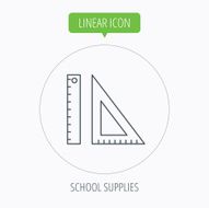 Triangular ruler icon Straightedge sign N23