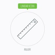 Ruler icon Straightedge sign N13