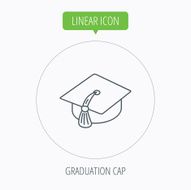 Graduation cap icon Diploma ceremony sign N13