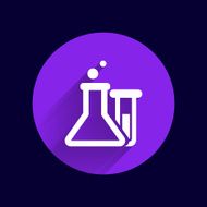 Chemical flask icon laboratory glass beaker lab vector N7