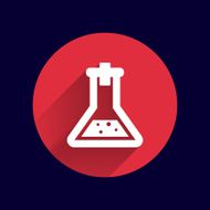 Chemical flask icon laboratory glass beaker lab vector N8