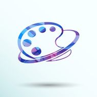 Paint brush with palette icon Flat design style N5