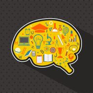 Stylish educational elements object and items