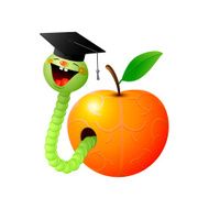 Worm and apple
