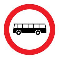 Traffic sign prohibiting thoroughfare for buses