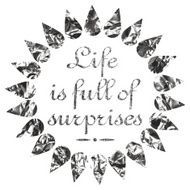 Life is full of surprises motivational quote background N4