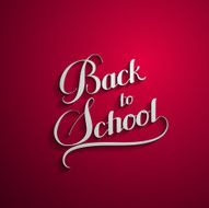 Back To School retro label with long shadows