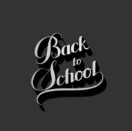 Back To School retro label with long shadows N2