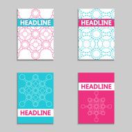 Set of colorful templates with modern molecule background
