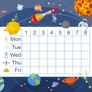 Schedule for students Table with lessons children Space de