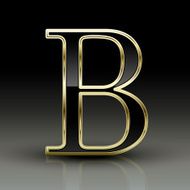 3d metallic black letter B