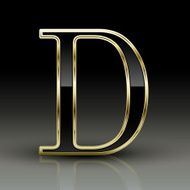 3d metallic black letter D
