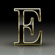 3d metallic black letter E