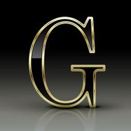 3d metallic black letter G