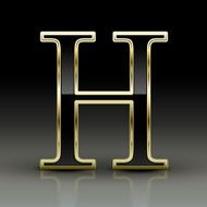 3d metallic black letter H