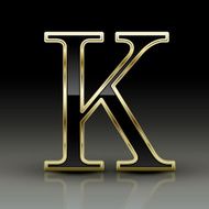 3d metallic black letter K