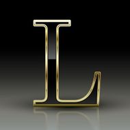 3d metallic black letter L
