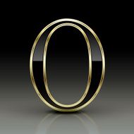 3d metallic black letter O