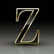 3d metallic black letter Z