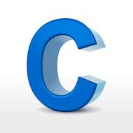 3d blue alphabet C