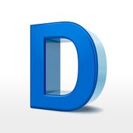 3d blue alphabet D