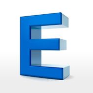 3d blue alphabet E