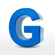 3d blue alphabet G