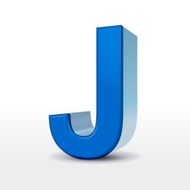 3d blue alphabet J
