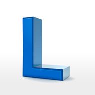 3d blue alphabet L