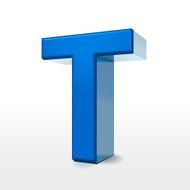 3d blue alphabet T