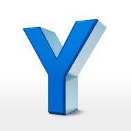 3d blue alphabet Y