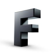 glossy black alphabet F