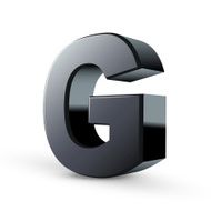 glossy black alphabet G
