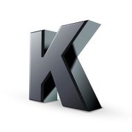 glossy black alphabet K