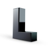 glossy black alphabet L