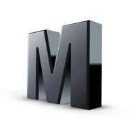 glossy black alphabet M