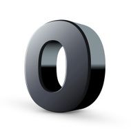 glossy black alphabet O