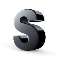 glossy black alphabet S