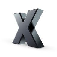 glossy black alphabet X