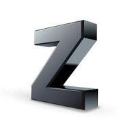 glossy black alphabet Z
