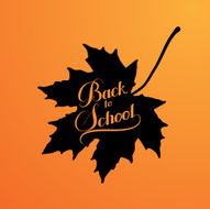 Back To School retro label with maple leaf N2