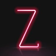 3d red neon light letter Z