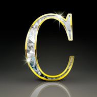 3d gorgeous diamond letter C